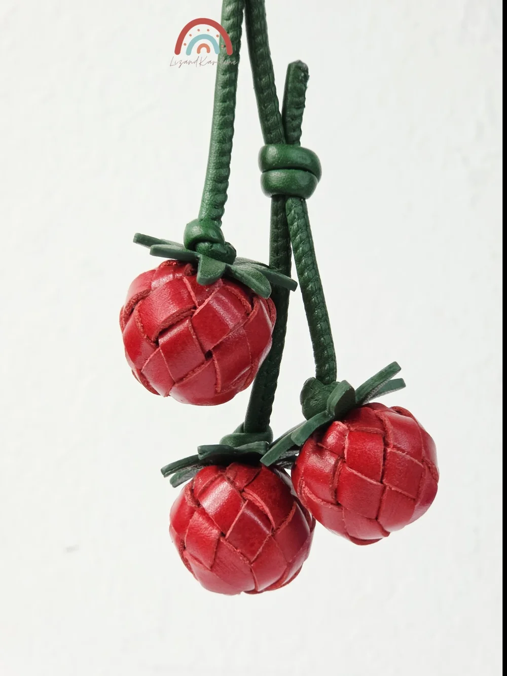 New! Madewell Woven Tomato Bag Charm in Leather Scarlett - Picture 7 of 9